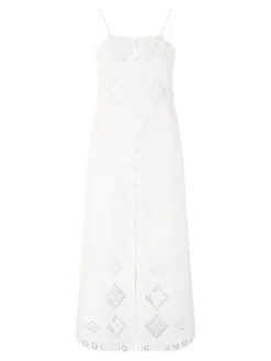 Midikleid 'Nelsane' mit Lochmuster Crème