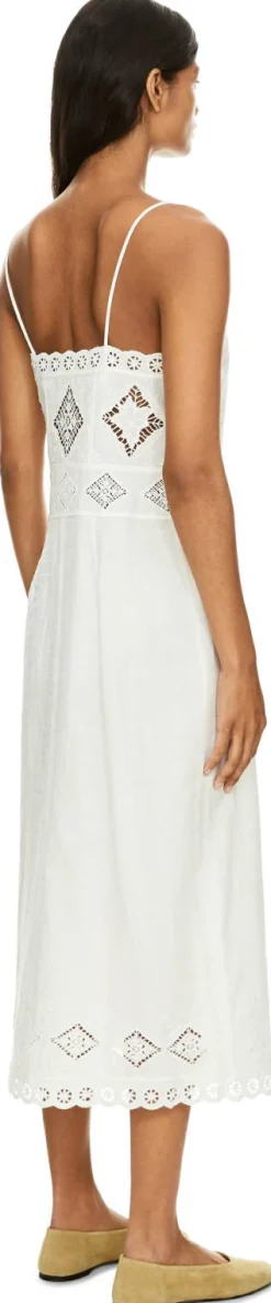 Midikleid 'Nelsane' mit Lochmuster Crème