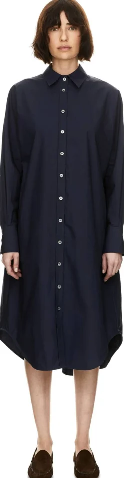 Midikleid 'The Poplin' Marineblau