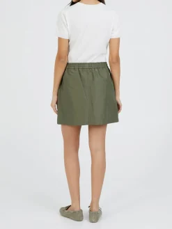 Midirock aus Taft Khaki