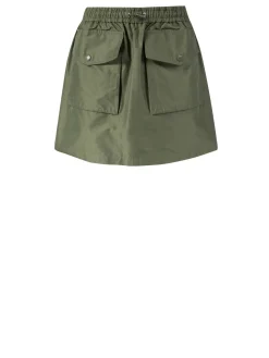 Midirock aus Taft Khaki