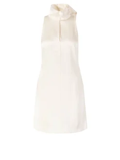 Minikleid aus Satin Crème