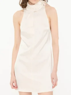 Minikleid aus Satin Crème