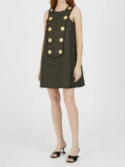 Minikleid aus Tweed Schwarz