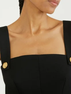 Minikleid im Militärstil Schwarz