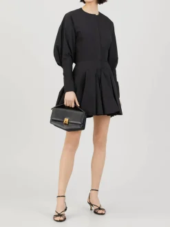 Minikleid mit ausgestelltem Rock Schwarz