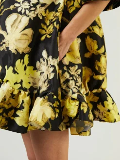 Minikleid mit Rüschen 'Gigi' Gelb/Schwarz