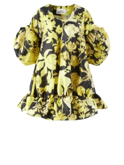 Minikleid mit Rüschen 'Gigi' Gelb/Schwarz