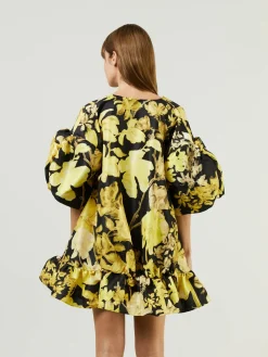 Minikleid mit Rüschen 'Gigi' Gelb/Schwarz