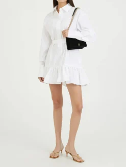 Minikleid mit Rüschen Weiß