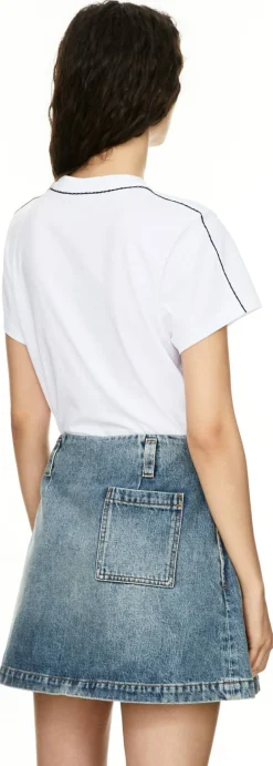 MInirock mit LOEWE Lederaufnäher Mittelblau
