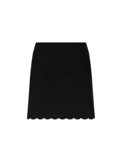 Minirock mit Muschelsaum Schwarz