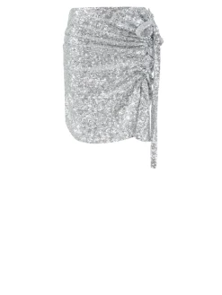 Minirock mit Pailletten Silber