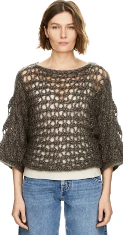 Mohair-Seidenpullover 'Levanto' Dark Taupe