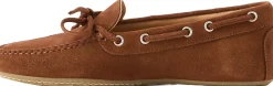 Mokassins aus Veloursleder mit Schleife Cognac