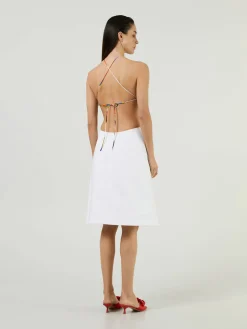 Neckholder-Kleid Weiß