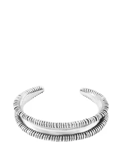 Offener Armreif aus Metall Silber