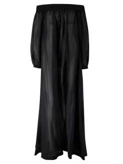 Off-Shoulder Maxi Kleid Schwarz