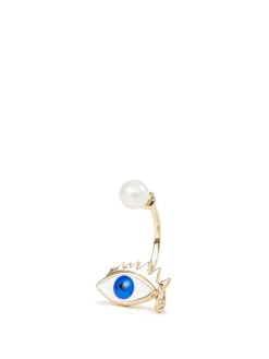 Ohrring 'Eye Piercing' Gold/Blau