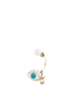 Ohrring 'Eye Piercing' Gold/Türkis