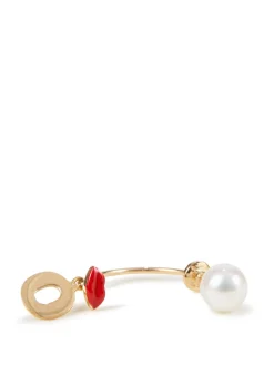 Ohrring 'Micro Lips O' Gelbgold