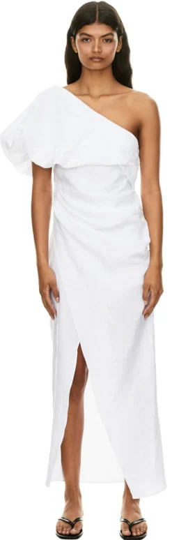 One-Shoulder-Kleid 'Ellin' aus Leinen Weiß