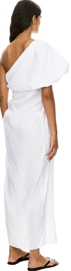 One-Shoulder-Kleid 'Ellin' aus Leinen Weiß