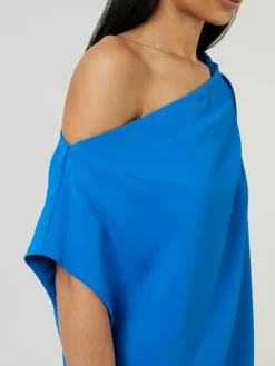 One-Shoulder Kleid 'Karsyn' Mittelblau