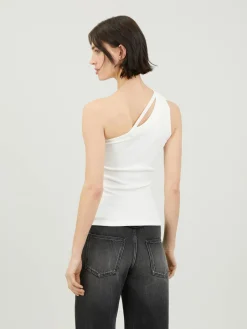 One-Shoulder-Top Weiß