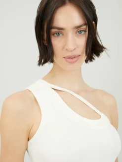 One-Shoulder-Top Weiß