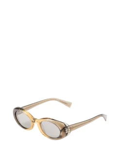 Ovale Sonnenbrille Beige/Grau