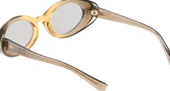 Ovale Sonnenbrille Beige/Grau