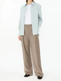 Oversize 'Alim' Baumwollhemd Blau