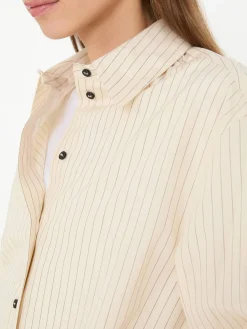 Oversized Baumwollhemd 'Alim Stripes' Crème