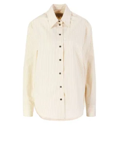 Oversized Baumwollhemd 'Alim Stripes' Crème
