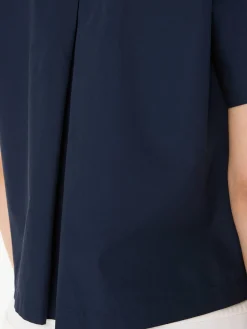 Oversized Baumwollhemd Marineblau