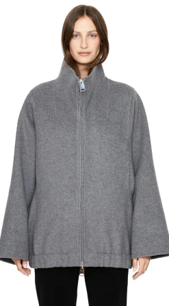 Oversized Bomberjacke 'Garret' aus Wolle Grau