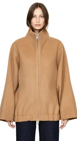 Oversized Bomberjacke 'Garret' aus Wolle Camel