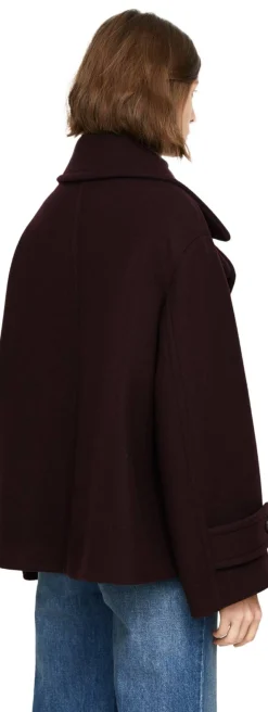 Oversized Cabanjacke aus Wolle Violett