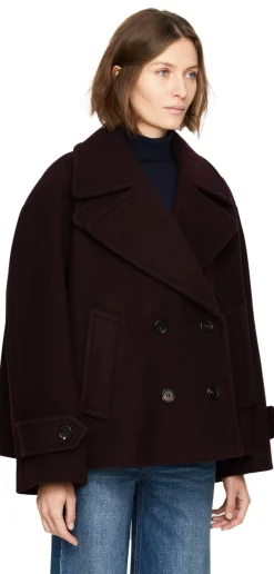 Oversized Cabanjacke aus Wolle Violett