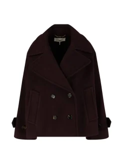 Oversized Cabanjacke aus Wolle Violett