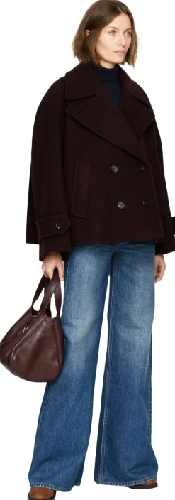 Oversized Cabanjacke aus Wolle Violett