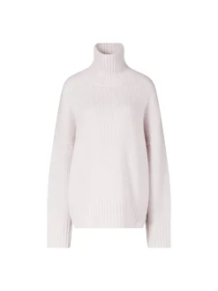 Oversized Cashmere-Seidenpullover mit Rollkragen Cottoncandy