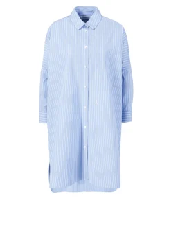 Oversized Hemd aus Baumwollpopeline Hellblau