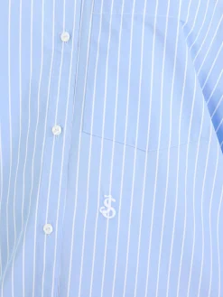 Oversized Hemd aus Baumwollpopeline Hellblau