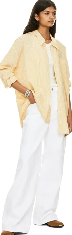 Oversized Hemd mit Streifenmuster Orange