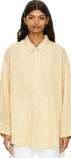 Oversized Hemd mit Streifenmuster Orange