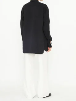 Oversized Hemd 'Nesson' aus Leinen Schwarz