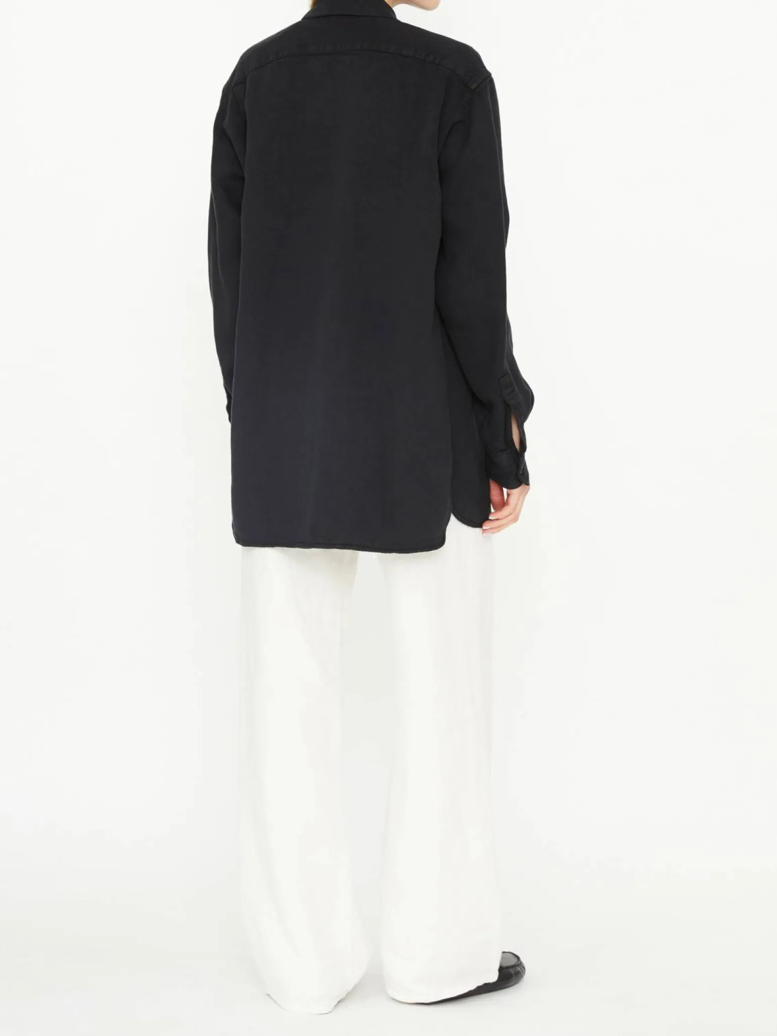 Oversized Hemd 'Nesson' aus Leinen Schwarz