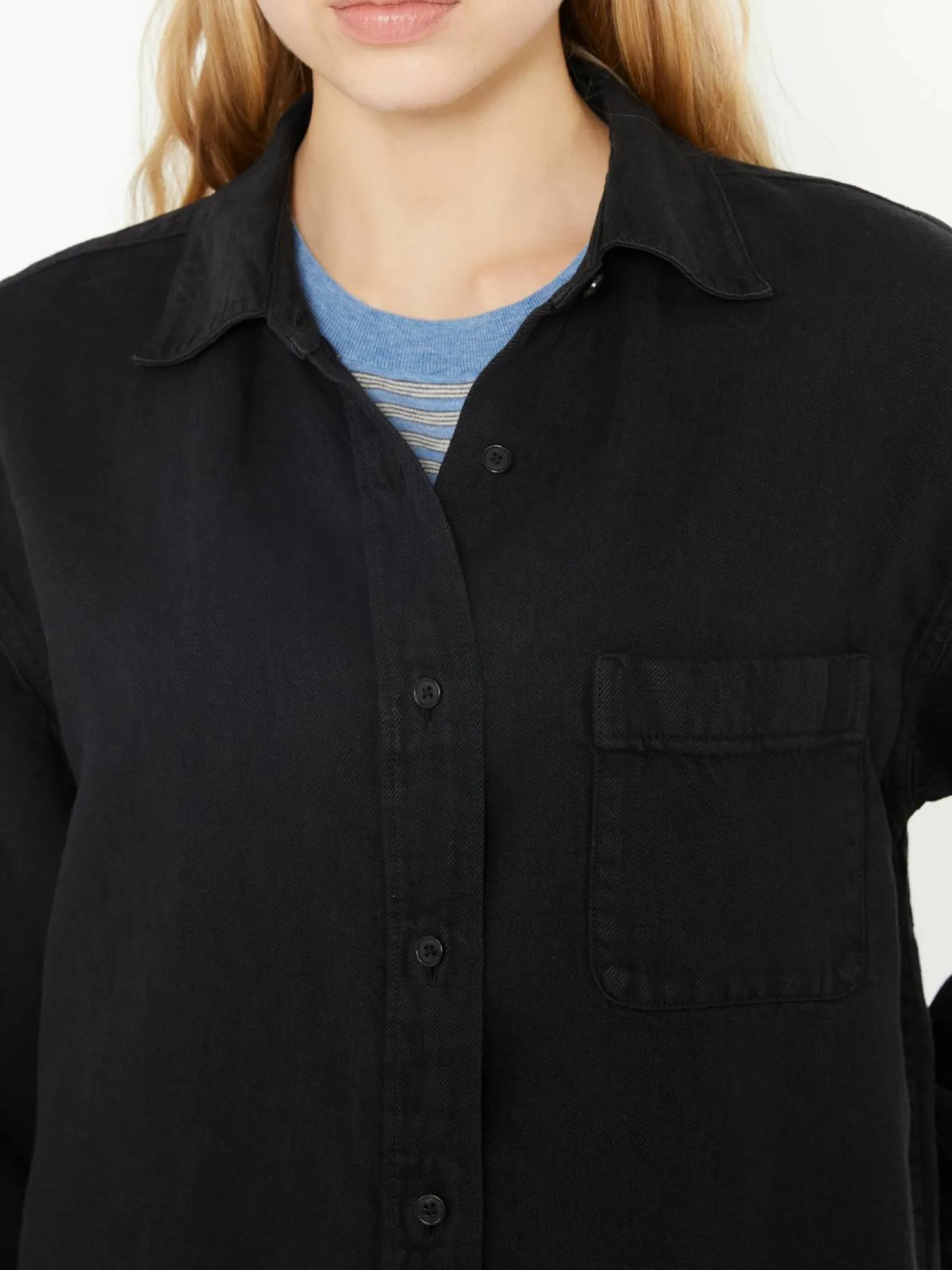 Oversized Hemd 'Nesson' aus Leinen Schwarz